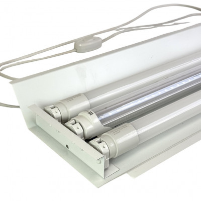 Cвітильник для рослин, розсади на три ефективні ЛЕД лампи Т8 1.2м Fito + 2х 5000К 52W Led-Story