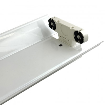 Світильник металевий з розсіювачем під 2*9Вт led лампи Т8 G13 0.6 м двостороннє підключення