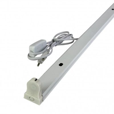 Светильник металлический под led лампу Т8 G13 0.6м. 2 постороннее с кабелем 1.5м