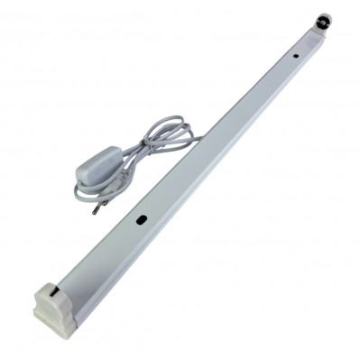 Светильник металлический под led лампу Т8 G13 0.6м. 2 постороннее с кабелем 1.5м