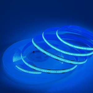 Світлодіодна стрічка COB 12V 320д.м. IP20 12W блакитна крига продаж бобінами 5м (ціна 1м)