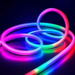 Гнучкий RGB неон 220 вольт 8Вт/м SMD 2835 72д.м. IP65 8*16мм (ціна 1м)
