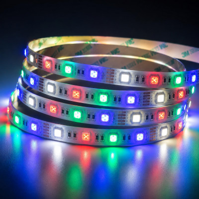 Светодиодная лента RGBW ( 6000К ) 4/1 12V SMD 5050 60 д.м. IP20  Biom Professional (цена 1м)