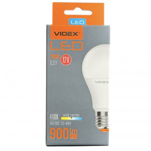 Лед лампа VIDEX A60e 10W E27 4100K 12-48V
