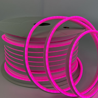 Светодиодный неон 12В розовый SMD2835 6*12мм 20-22Лм IP65 (цена 1м)