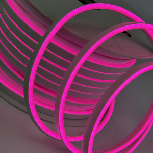 Світлодіодний неон 12В рожевий SMD2835 6*12мм 20-22Лм IP65 (ціна 1м)