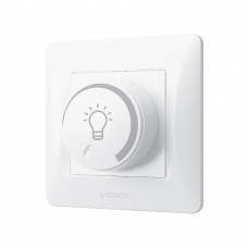 Світлорегулятор поворотний 200Вт білий для лед ламп