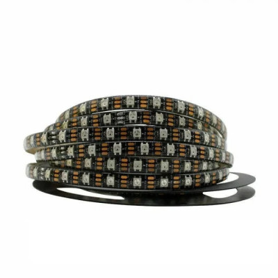 Світлодіодна смарт стрічка WS2812 RGB SMD5050, 5В, 60LED/m IP65 1 м (ціна 1м) чорна основа