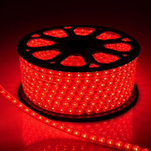 Светодиодная лента 220V SMD 2835 48 дм. IP65 красный 10мм (цена 1 м) От 10м...