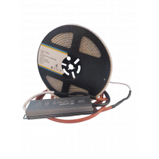  Светодиодная лента 5м для бани и сауны 3000K желтый цвет + блок питания 24В IP68