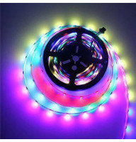 Адресная светодиодная лента RGB RW SMD 5050 5V 30 д.м. IP20 WS2812b черная основа (цена 1м)