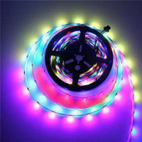 Адресная светодиодная лента RGB RW SMD 5050 5V 30 д.м. IP20 WS2812b черная основа (цена 1м)
