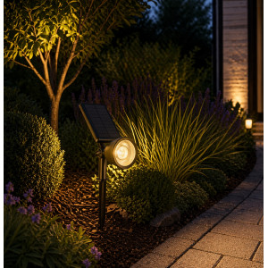 Светильник светодиодный 2Вт грунтовой IP54 5В с солнечной панелью 6500К белый холодный