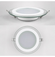 Світильник вбудований світлодіодний  12W коло 4000К Glass Rim