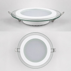 Светильник встраиваемый светодиодный 12W круг 4000К  Glass Rim...