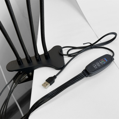 Світлодіодна фітолампа 18W 4 гілки USB Full Spectrum 660/450 nm таймер