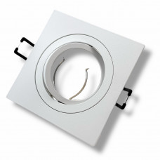 Врізний світильник під лампу MR-16 патрон GU5.3 квадратний білий