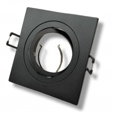 Точковий світильник врізний квадрат чорний під лампу MR-16 патрон GU5.3 