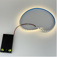 Світлодіодна стрічка (0,5м) 120д/м 5V нейтральна від батарейок/акумуляторів 3хАА