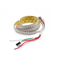 Умная RGB лента 5в WS2812b SMD 5050 144 д.м. IP20 WS2812b PIXEL (цена 1м) белая основа