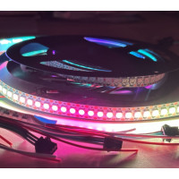 Розумна RGB стрічка 5в WS2812b SMD 5050 144 д.м. IP20 WS2812b PIXEL (ціна 1м) біла основа