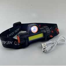 Светодиодный фонарик налобный VL613 COB+XPE на аккумуляторе с USB зарядкой