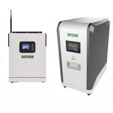 Система автономного живлення інвертор автономний 5,5кВт 48V синус чистий МРРТ 120А + LiFePO4 батарея 51.2V 300Ah 15.36кВт пересувна