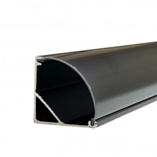 Угловой профиль для лед ленты черный с черной линзой ЛПУ16/LS06  2м (цена 1...