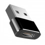 Адаптер-переходник USB-A to Type-C USB 2.0 3 А чорний - фото №1