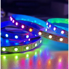 Адресна світлодіодна стрічка RGB SMD 5050 5V 60 д.м. IP20 WS2812b СТАНДАРТ біла основа 