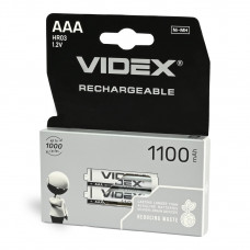 Аккумуляторы Videx HR03 / AAA 1100mAh double blister / комплект 2шт для бесперебойного питания цена за 1шт