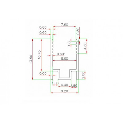 Профіль алюмінієвий чорний 2м для неону 8×16мм анодований 0,6 мм LED STORY (ціна 1м)