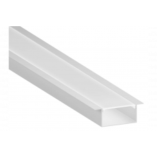 Профіль для лед стрічки врізний LS16-1 з матовим розсіювачем PMMA 2м анодований (ціна 1 м) PREMIUM