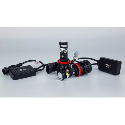 Авто лед лампа H11 LE-07 6000K 55W мини линза CAN 9–32V комплект