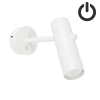 Білий настінний спот GU10 метал 57×180 мм з кнопкою