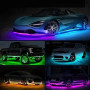 Бокова підсвітка авто RGBW 12V 2×90см + 2×120см IP68 з пультом - фото №1