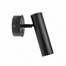 Бра цилиндр с выключателем металлическое цоколь Е27 черное