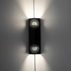 Бра лофт двостороннє чорне з металу під лампу E27