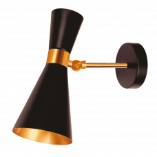 Бра двойной конус черный/золото с регулировкой цоколь E27