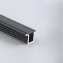 Алюминиевый профиль LS-101b черный с матовым рассеивателем узкий для светодиодной ленты 3м анодированный (цена 1м) - фото №1