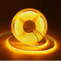 COB лента лед 24V 320D 10W/m золотисто-желтая 8мм, бобина 10м (цена 1м)