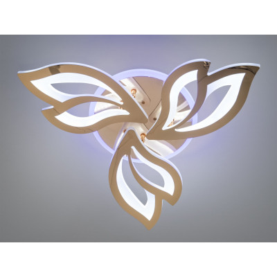 Декоративна люстра led 55Вт золото, димер, пульт, 3 режими світіння