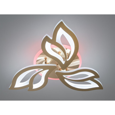 Декоративна люстра led 55Вт золото, димер, пульт, 3 режими світіння