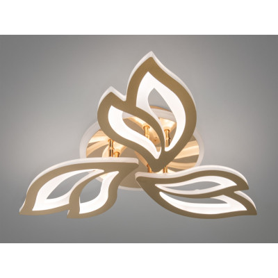 Декоративна люстра led 55Вт золото, димер, пульт, 3 режими світіння