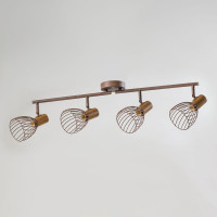 Декоративная потолочная люстра 4 плафона E14 металл, коричневая