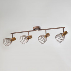 Декоративна люстра стельова 4 плафони E14 метал, коричнева