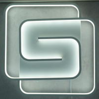 Декоративная люстра светодиодная квадрат 75Вт белая, ночник, димер, пульт