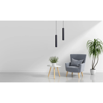 Декоративний світильник-підвіс GU10 LED з металевим циліндричним плафоном 57×400 мм