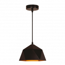 Дизайнерський світильник для кухні чорний з золотом цоколь Е27