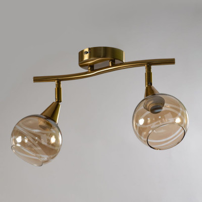 Двоплафонна люстра для передпокою Е14 антична бронза